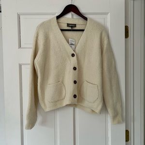 Nordstrom Fuzzy Cream Cardigan